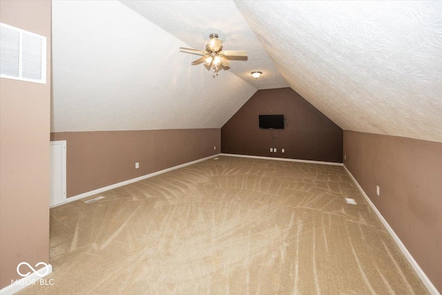 2325 N Talbott St, Indianapolis, IN 46205 - bonus room with carpet floors, lofted ceiling, ceiling fan, and a heating unit