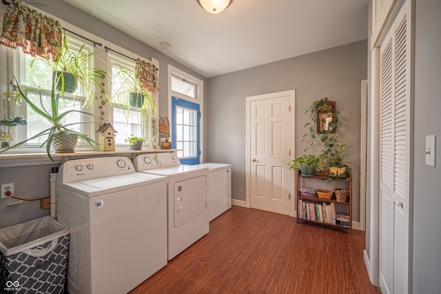 426 N Franklin St, Greensburg, IN 47240 - laundry area with washing machine and dryer and light wood-type flooring