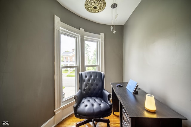 426 N Franklin St, Greensburg, IN 47240 - office area featuring healthy amount of natural light and light wood finished floors