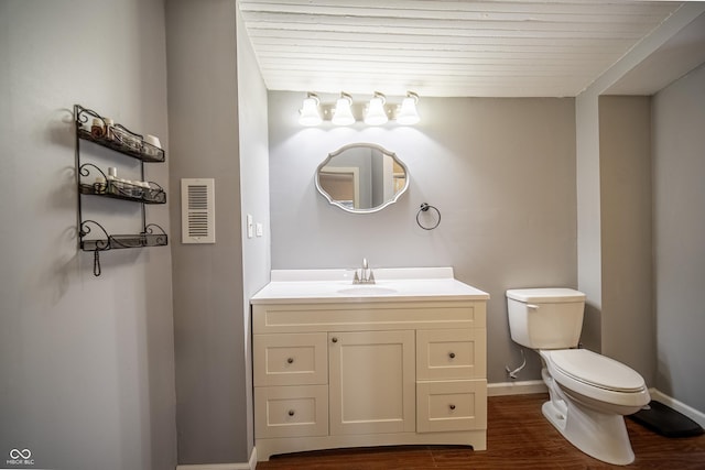 426 N Franklin St, Greensburg, IN 47240 - bathroom featuring vanity, wood finished floors, and wood ceiling