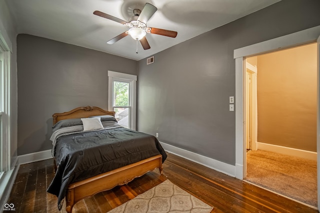 426 N Franklin St, Greensburg, IN 47240 - bedroom featuring hardwood / wood-style flooring and a ceiling fan