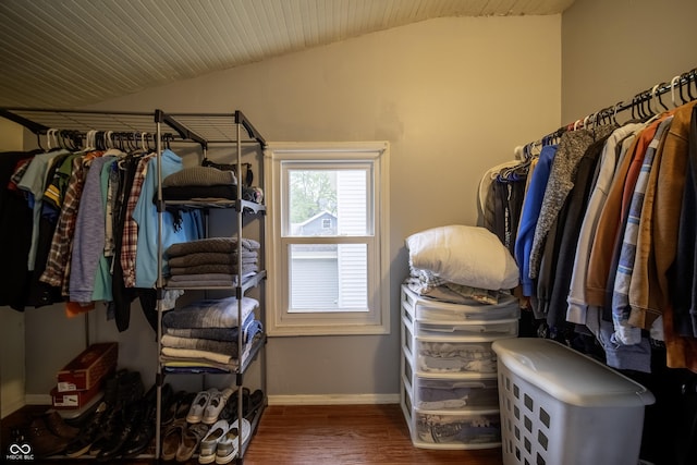 426 N Franklin St, Greensburg, IN 47240 - spacious closet featuring lofted ceiling and wood finished floors