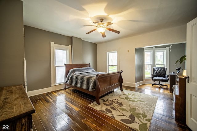 426 N Franklin St, Greensburg, IN 47240 - bedroom with dark wood-type flooring and ceiling fan