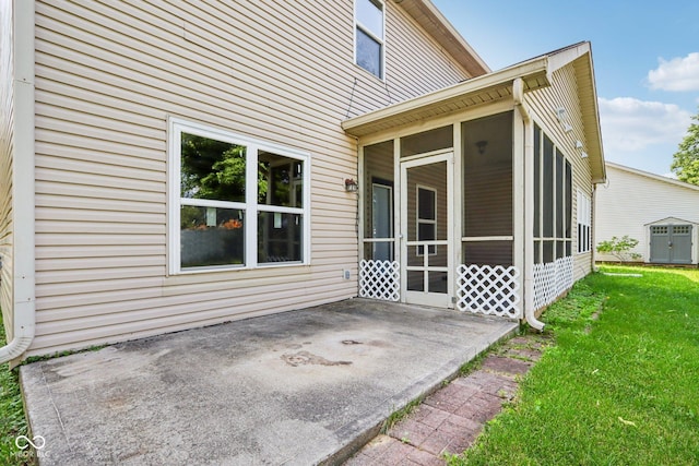 1138 Topp Creek Dr, Indianapolis, IN 46214 - view of patio / terrace featuring a sunroom