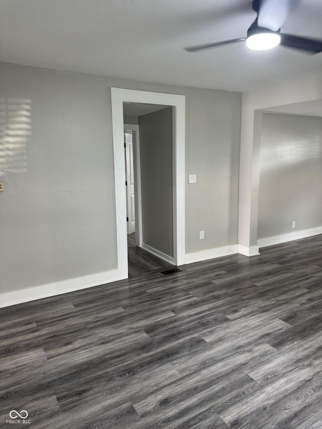 1006 Hurricane St, Franklin, IN 46131 - unfurnished room featuring ceiling fan and dark wood-style flooring