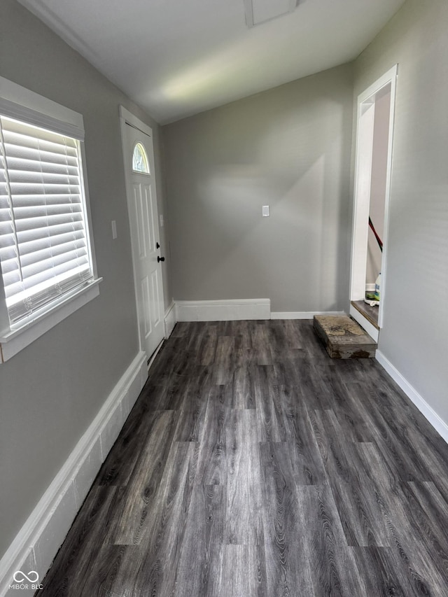 1006 Hurricane St, Franklin, IN 46131 - foyer entrance featuring dark wood-type flooring and baseboards