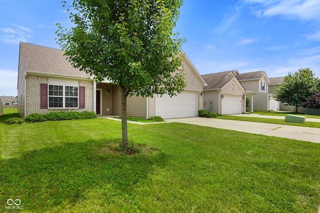 7715 Bolero Dr, Camby, IN 46113 - view of front of property featuring brick siding, driveway, a garage, and a front lawn