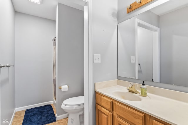 7616 Derrek Pl, Indianapolis, IN 46219 - bathroom featuring a stall shower, vanity, and tile patterned flooring