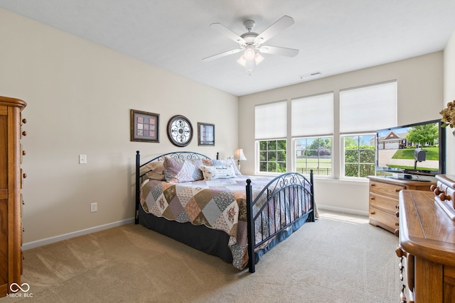 13327 Hockley Dr, Fishers, IN 46037 - bedroom featuring light carpet and ceiling fan
