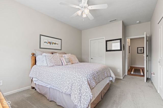13327 Hockley Dr, Fishers, IN 46037 - bedroom featuring light carpet and ceiling fan