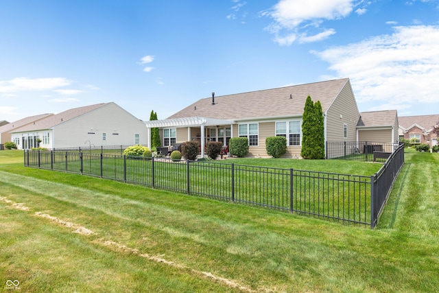 13327 Hockley Dr, Fishers, IN 46037 - back of house with a pergola and roof with shingles
