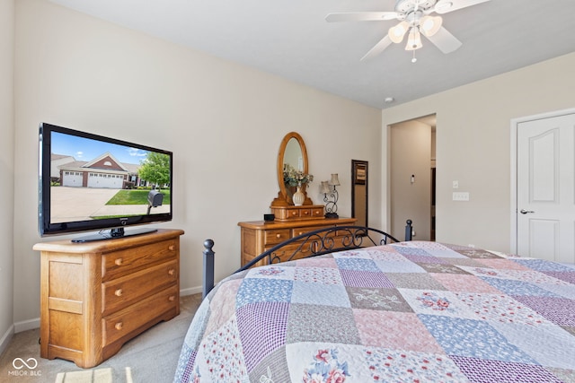 13327 Hockley Dr, Fishers, IN 46037 - bedroom with light colored carpet and ceiling fan
