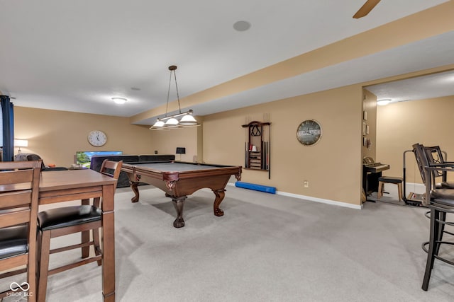 705 Ridge Gate Dr, Brownsburg, IN 46112 - recreation room featuring light carpet and billiards
