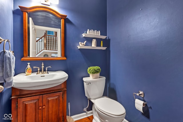 705 Ridge Gate Dr, Brownsburg, IN 46112 - half bath with vanity and wood finished floors