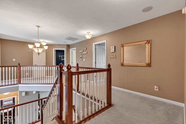 705 Ridge Gate Dr, Brownsburg, IN 46112 - hall with an upstairs landing and carpet flooring