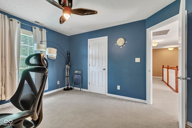 705 Ridge Gate Dr, Brownsburg, IN 46112 - workout area featuring carpet floors and ceiling fan