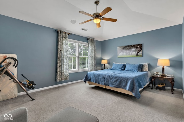705 Ridge Gate Dr, Brownsburg, IN 46112 - carpeted bedroom featuring baseboards and a ceiling fan