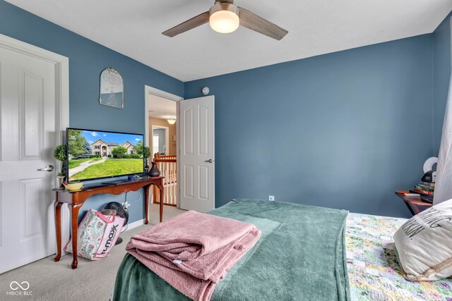 705 Ridge Gate Dr, Brownsburg, IN 46112 - bedroom with carpet and a ceiling fan