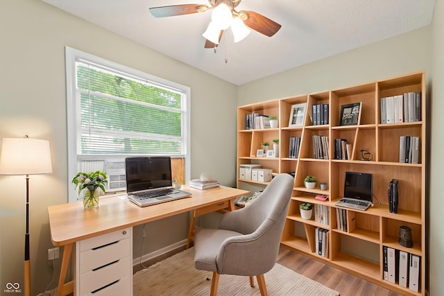 7928 Vontress St, Coatesville, IN 46121 - office space featuring a ceiling fan and wood finished floors
