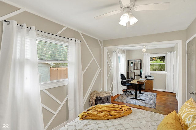 12606 Markay Dr, Fishers, IN 46038 - office space featuring wood finished floors and a ceiling fan
