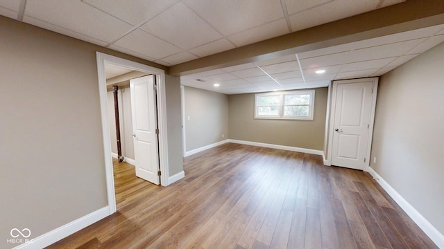 15 Morton Way, Batesville, IN 47006 - below grade area featuring a paneled ceiling, wood finished floors, and recessed lighting