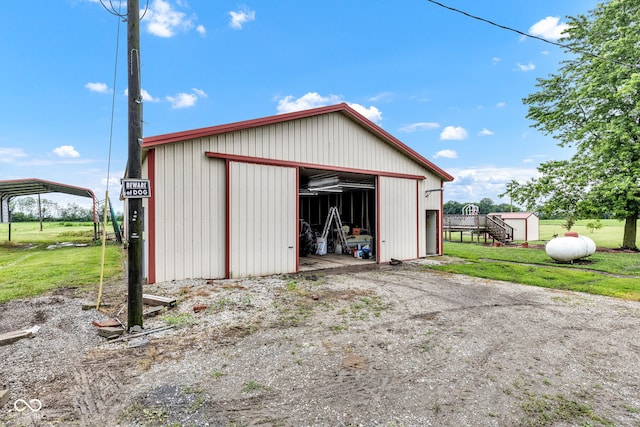 10965 W Base Line Rd, Jamestown, IN 46147 - view of pole building with a yard and driveway