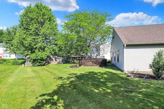 9055 Glass Chimney Ln, Fishers, IN 46037 - view of yard featuring a deck
