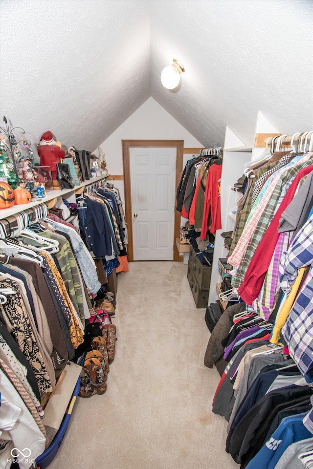 5538 N 700 W, Mccordsville, IN 46055 - walk in closet featuring vaulted ceiling and carpet floors