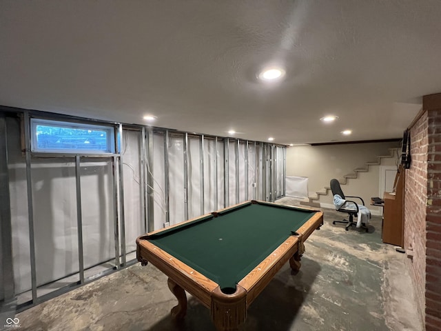 5538 N 700 W, Mccordsville, IN 46055 - playroom with pool table, concrete floors, and recessed lighting