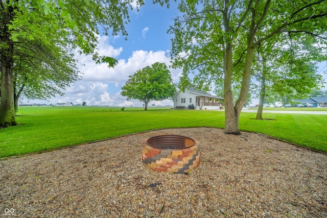 4491 W 600 N, Anderson, IN 46011 - view of grassy yard featuring a fire pit