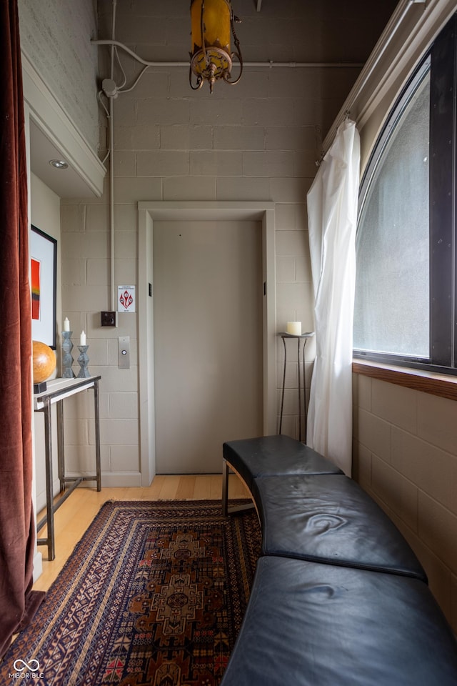 3959 Central Ave, Indianapolis, IN 46205 - hall with concrete block wall