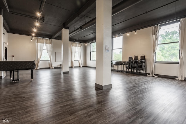 3959 Central Ave, Indianapolis, IN 46205 - below grade area with track lighting and dark wood finished floors