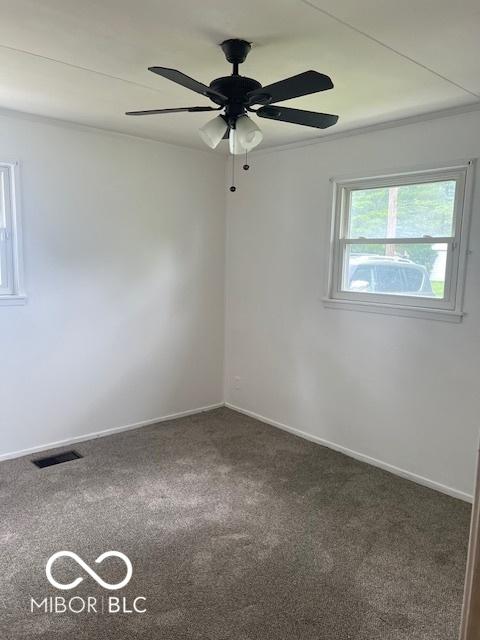 5312 N Kercheval Dr, Indianapolis, IN 46226 - carpeted spare room with a ceiling fan and baseboards