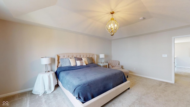 16551 Branham Dr, Fishers, IN 46040 - bedroom featuring carpet, a chandelier, and a tray ceiling