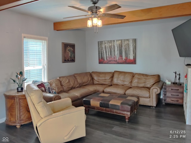 121 N Main St, Pendleton, IN 46064 - living area with a ceiling fan and dark wood-style flooring