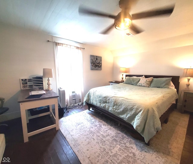 702 W Cross St, Brownstown, IN 47220 - bedroom with hardwood / wood-style floors and a ceiling fan