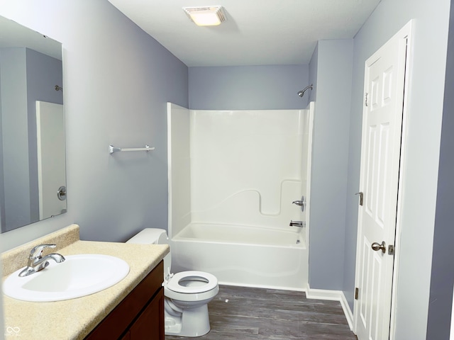 3314 Montgomery Dr, Indianapolis, IN 46227 - bathroom with vanity, wood finished floors, and shower / bath combination