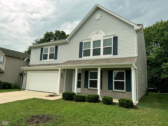 3314 Montgomery Dr, Indianapolis, IN 46227 - traditional-style home featuring brick siding, covered porch, and driveway