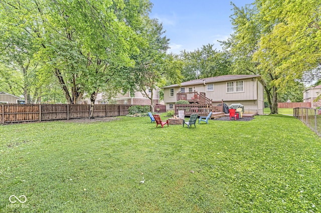 7616 Concord Ln, Fishers, IN 46038 - fenced backyard with an outdoor fire pit