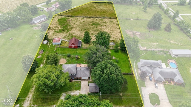925 W Hancock Rd, Scottsburg, IN 47170 - aerial view of sparsely populated area featuring property boundaries highlighted