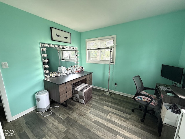 729 Maple Ln, Brownsburg, IN 46112 - office area with dark wood finished floors and baseboards
