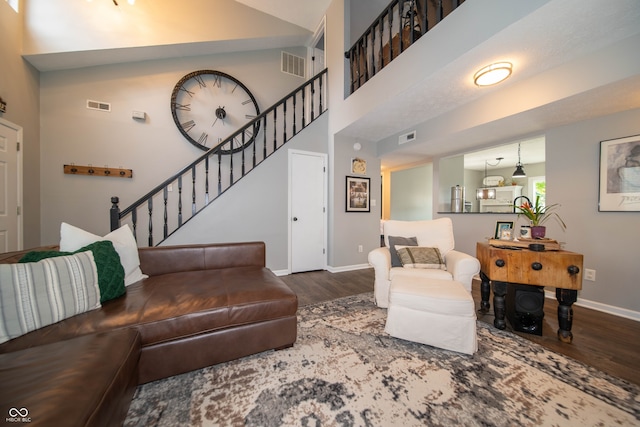 4238 Victory Ct, Indianapolis, IN 46203 - living area with wood finished floors and stairs