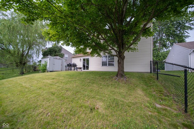 4238 Victory Ct, Indianapolis, IN 46203 - fenced backyard with a shed