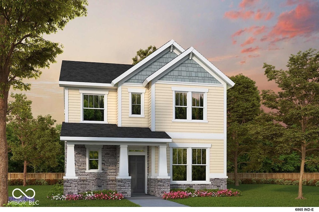 12204 Vera Ct, Noblesville, IN 46060 - craftsman house featuring stone siding and a shingled roof