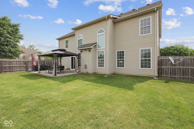 2078 Seneca Ln, Plainfield, IN 46168 - rear view of property with a gazebo, a patio, and a fenced backyard