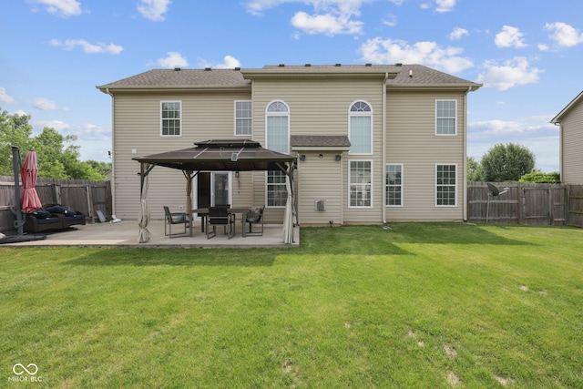 2078 Seneca Ln, Plainfield, IN 46168 - rear view of property featuring a gazebo, a patio, and a fenced backyard