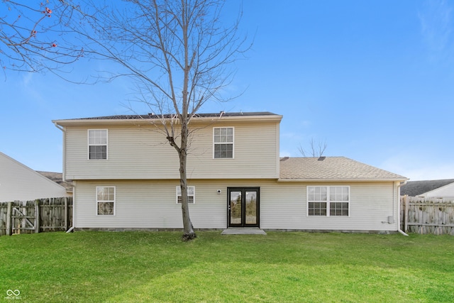 413 Youngs Creek Ct, Franklin, IN 46131 - rear view of house featuring french doors and a fenced backyard