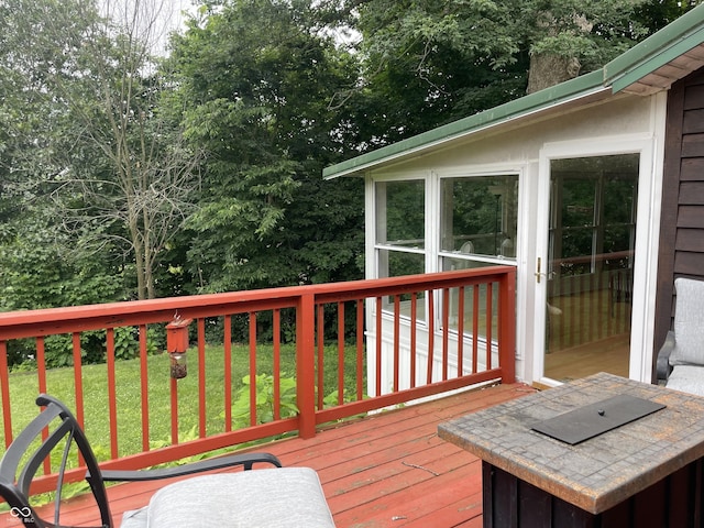14380 N 300 E, Covington, IN 47932 - deck featuring a lawn