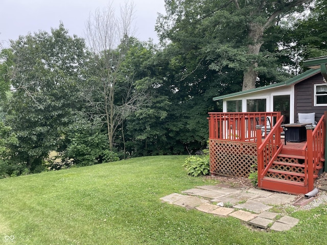 14380 N 300 E, Covington, IN 47932 - view of green lawn featuring a wooden deck