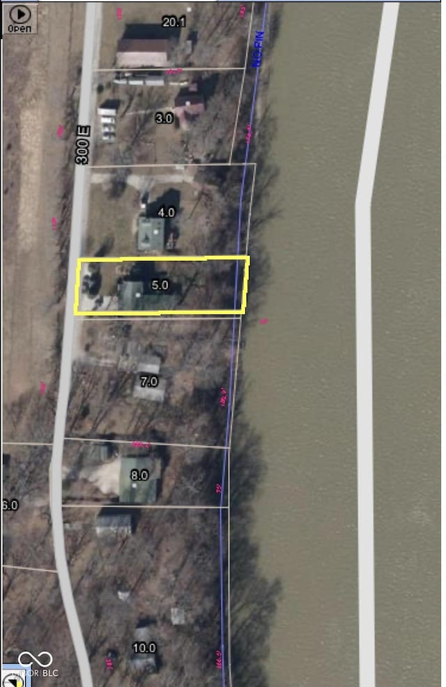 14380 N 300 E, Covington, IN 47932 - aerial view of property's location featuring property parcel outlined